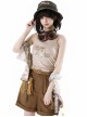 Garden Kitty Series Kawaii Fashion Brown Tabby Cat Print Vacation Style Casual Fanny Pack Vest Shorts Shirt Set