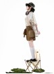 Garden Kitty Series Kawaii Fashion Brown Tabby Cat Print Vacation Style Casual Fanny Pack Vest Shorts Shirt Set
