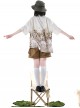 Garden Kitty Series Kawaii Fashion Brown Tabby Cat Print Vacation Style Casual Fanny Pack Vest Shorts Shirt Set