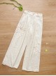 Star Candy Series Kawaii Fashion Vitality Macaron Colorful Star Print Embroidered Casual Wide Leg Pants