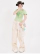 Star Candy Series Kawaii Fashion Vitality Macaron Colorful Star Print Embroidered Casual Wide Leg Pants