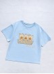 Bunny Bun Series Kawaii Fashion Simple Daily Blue Relaxed Print Round Neck Short Sleeve T-Shirt