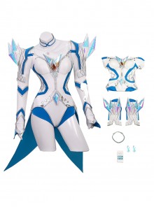 Game Marvel Rivals Halloween Cosplay White Queen Emma Grace Frost Bodysuit Costume Set Without Shoes