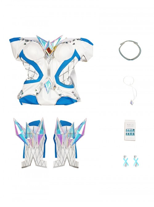 Game Marvel Rivals Halloween Cosplay White Queen Emma Grace Frost Bodysuit Costume Set Without Shoes