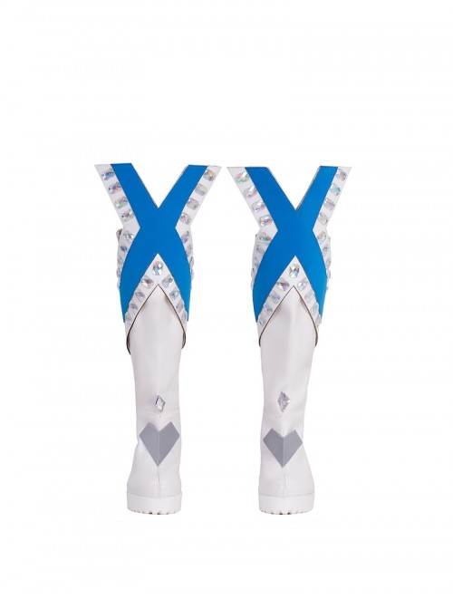 Game Marvel Rivals Halloween Cosplay White Queen Emma Grace Frost Accessories White High Heel Boots