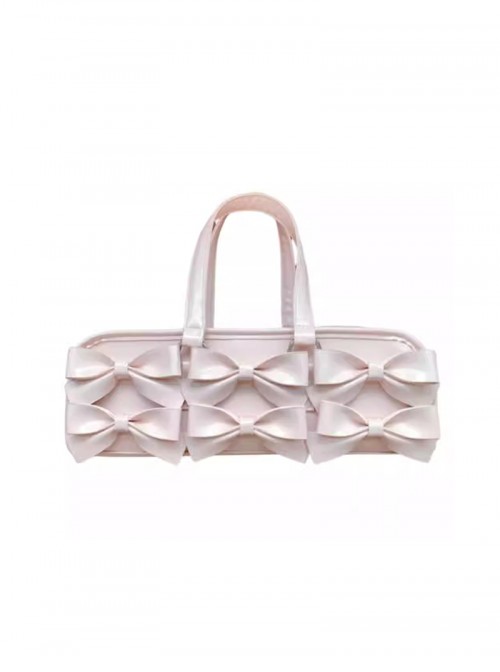 Sweet Dreams Series Cute Sweet Lolita Japanese Style Bowknot PU Single Shoulder Baguette Bag