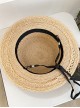 Raffia Handwoven Kawaii Fashion Women Summer Beach Vacation Sun Protection Flat Top Straw Hat