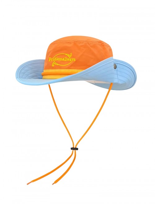 Japanese Retro Workwear Color Block Large Brimmed Kawaii Fashion Universal Summer Hiking Sun Protection Fisherman Hat