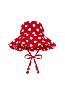 Round Polka Dot Kawaii Fashion Women Summer Sun Protection French Vintage Ribbon Fisherman Hat