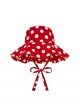 Round Polka Dot Kawaii Fashion Women Summer Sun Protection French Vintage Ribbon Fisherman Hat