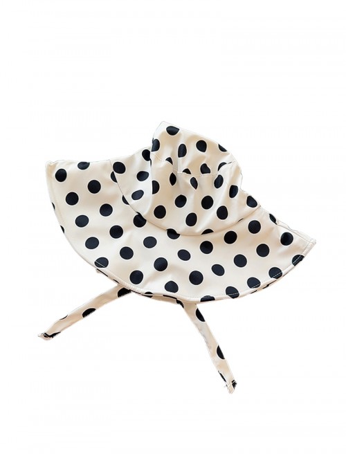 Round Polka Dot Kawaii Fashion Women Summer Sun Protection French Vintage Ribbon Fisherman Hat