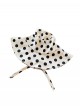 Round Polka Dot Kawaii Fashion Women Summer Sun Protection French Vintage Ribbon Fisherman Hat