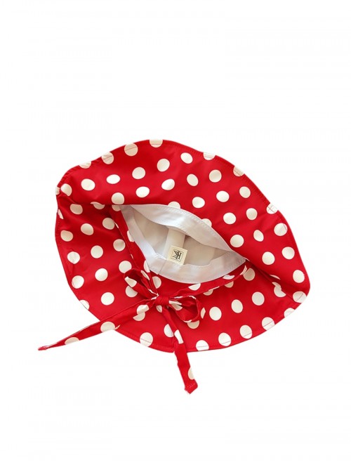 Round Polka Dot Kawaii Fashion Women Summer Sun Protection French Vintage Ribbon Fisherman Hat