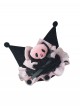 Sweet Cool Black Pink Lolita Kawaii Fashion Skull Bowknot Pointed Ear Ruffle Small Hat