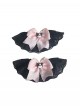 Versatile Cute Kawaii Fashion Black Pink Chiffon Bow Sweet Cool Jirai Onna Sleeves