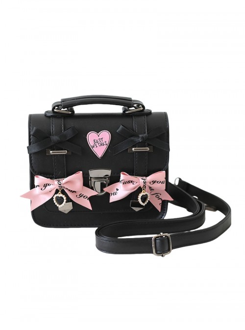 Sweet Cool Color Block Jirai Onna JK Bowknot Kawaii Fashion Crossbody Shoulder Messenger Cambridge Bag