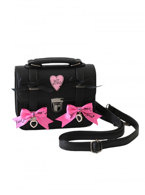 Sweet Cool Color Block Jirai Onna JK Bowknot Kawaii Fashion Crossbody Shoulder Messenger Cambridge Bag