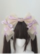 Striped Gold Embossed Sweet Lolita Diamond Crown Luxury Large Bowknot Handcrafted Headband