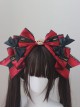Striped Gold Embossed Sweet Lolita Diamond Crown Luxury Large Bowknot Handcrafted Headband