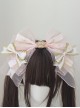 Striped Gold Embossed Sweet Lolita Diamond Crown Luxury Large Bowknot Handcrafted Headband