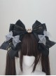 Striped Gold Embossed Sweet Lolita Diamond Crown Luxury Large Bowknot Handcrafted Headband