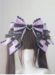 Luxurious Large Bowknot Sweet Lolita Handcrafted Striped Gold Embossed Diamond Heart Headband