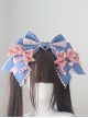 Luxurious Large Bowknot Sweet Lolita Handcrafted Striped Gold Embossed Diamond Heart Headband