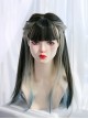 Doris Series Sweet Lolita Harajuku Soft Sister Daily Cute JK Ears Dyed Ombre Long Straight Wig