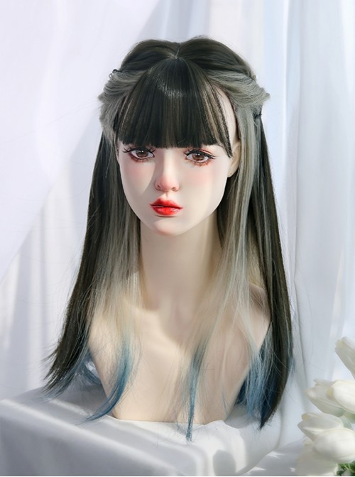 Doris Series Sweet Lolita Harajuku Soft Sister Daily Cute JK Ears Dyed Ombre Long Straight Wig