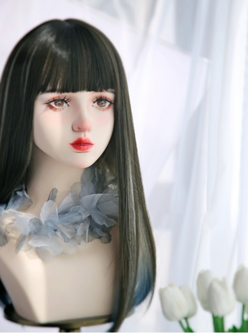 Doris Series Sweet Lolita Harajuku Soft Sister Daily Cute JK Ears Dyed Ombre Long Straight Wig