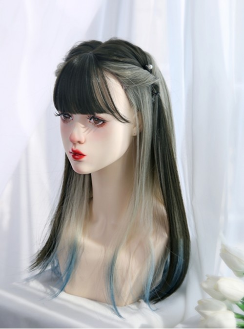 Doris Series Sweet Lolita Harajuku Soft Sister Daily Cute JK Ears Dyed Ombre Long Straight Wig