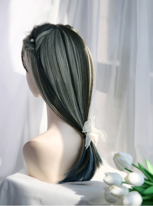 Doris Series Sweet Lolita Harajuku Soft Sister Daily Cute JK Ears Dyed Ombre Long Straight Wig