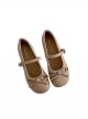 Elegant French Style Daily Commute Wear Sweet Lolita Bowknot Flat Heel Mary Jane Shoes