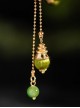 Chinese Style Classic Lolita Green Spring Summer Intangible Cultural Heritage Velvet Flower Ginkgo Leaf Hairpin