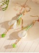 Gardenia Series Classic Lolita Elegant Vintage Hanfu Intangible Cultural Heritage Velvet Flower New Chinese Style Earrings
