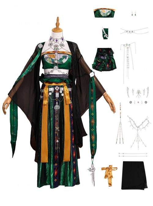 Game Where Winds Meet Halloween Cosplay Drunk Flower Shade Sect Women Costume Set