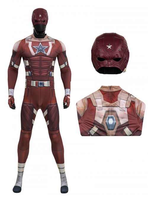 Thunderbolts Halloween Cosplay Red Guardian Alexi Shostakov Bodysuit Costume Set Without Shoes