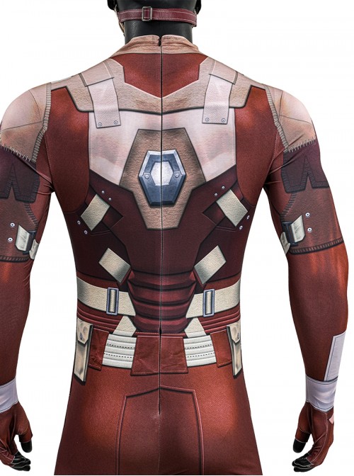 Thunderbolts Halloween Cosplay Red Guardian Alexi Shostakov Bodysuit Costume Set Without Shoes