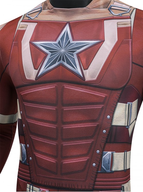 Thunderbolts Halloween Cosplay Red Guardian Alexi Shostakov Bodysuit Costume Set Without Shoes