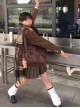 School Sakura Girl Kawaii Fashion British Style Student Commute Cute Versatile PU Uniform Bag