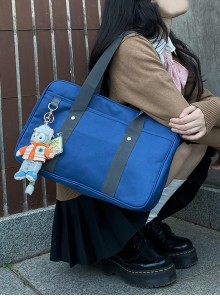 Japanese Student Commute Kawaii Fashion Canvas Campus Basic JK Uniform Tote Shoulder Bag
