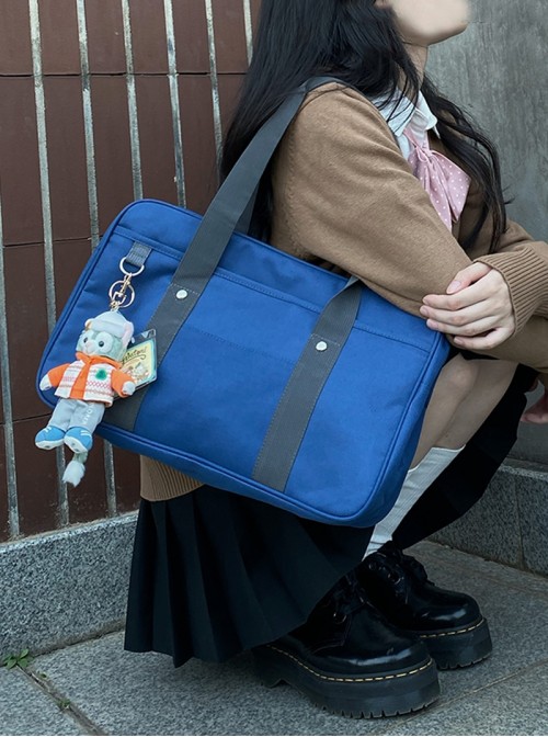 Japanese Student Commute Kawaii Fashion Canvas Campus Basic JK Uniform Tote Shoulder Bag