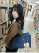 Japanese Student Commute Kawaii Fashion Canvas Campus Basic JK Uniform Tote Shoulder Bag