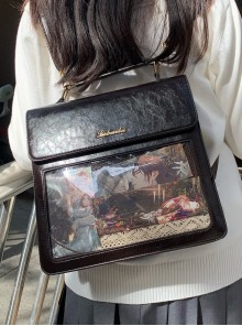 College Versatile Retro Kawaii Fashion Japanese Quadratic Element Shoulder Crossbody Backpack Envelope Itabag