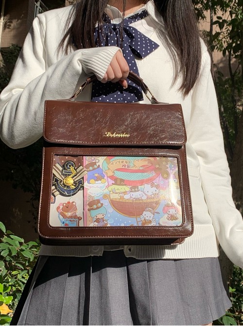 College Versatile Retro Kawaii Fashion Japanese Quadratic Element Shoulder Crossbody Backpack Envelope Itabag