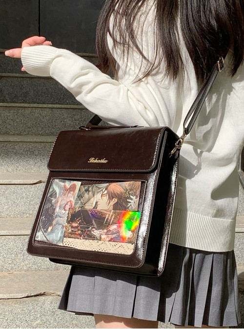 College Versatile Retro Kawaii Fashion Japanese Quadratic Element Shoulder Crossbody Backpack Envelope Itabag
