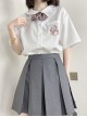 High Waisted School Girl Kawaii Fashion JK Uniform Basic Eight Box Pleated Solid Color Skirt