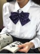 Kawaii Fashion School Girl Style JK Uniform Dainty Plum Blossom Polka Dot Jacquard Bowknot Tie
