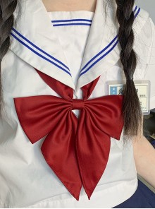 Japanese Style Matte Kawaii Fashion School Girl Sailor Uniform Goldfish Pointed Tail Bowknot Tie