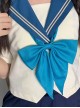 Japanese Style Matte Kawaii Fashion School Girl Sailor Uniform Goldfish Pointed Tail Bowknot Tie